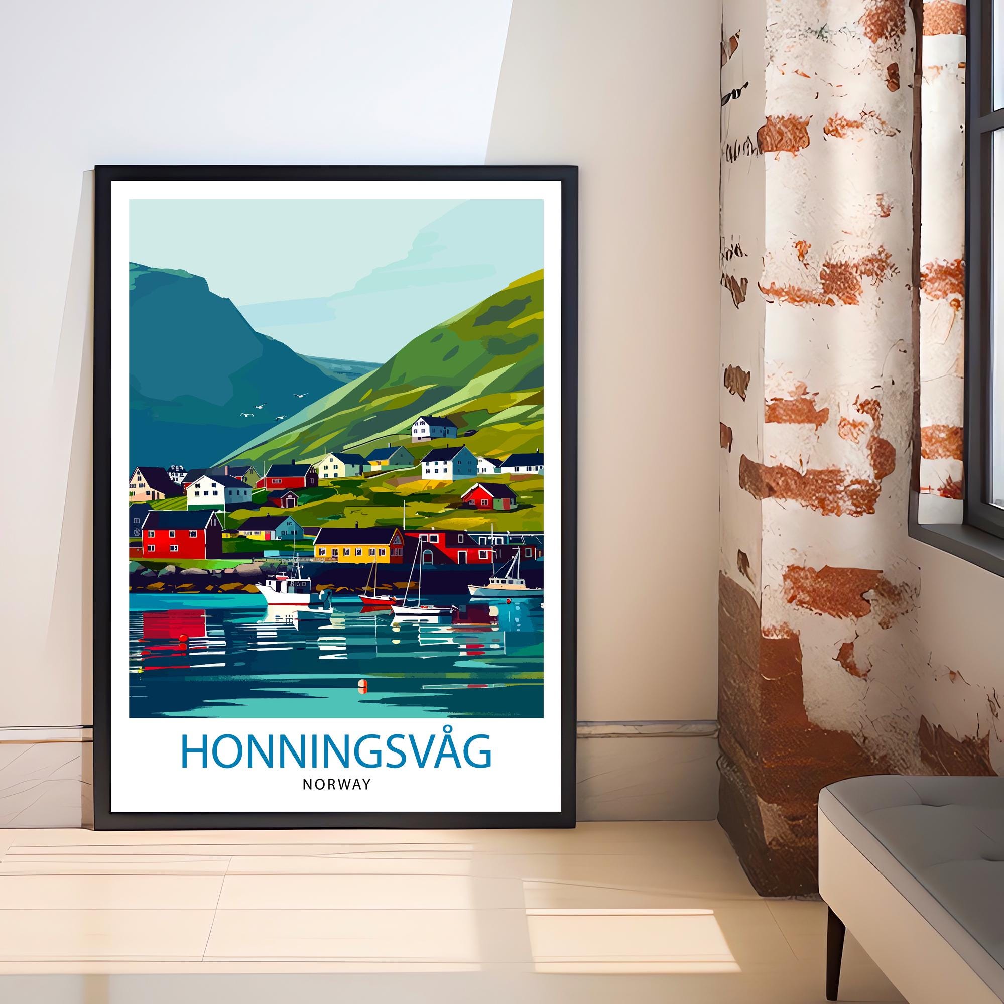 Honningsvåg Norway Travel Print Wall Decor Wall Art Honningsvåg Wall Hanging Home Décor Honningsvåg Gift Art Lovers Norwegian Art Lover Gift