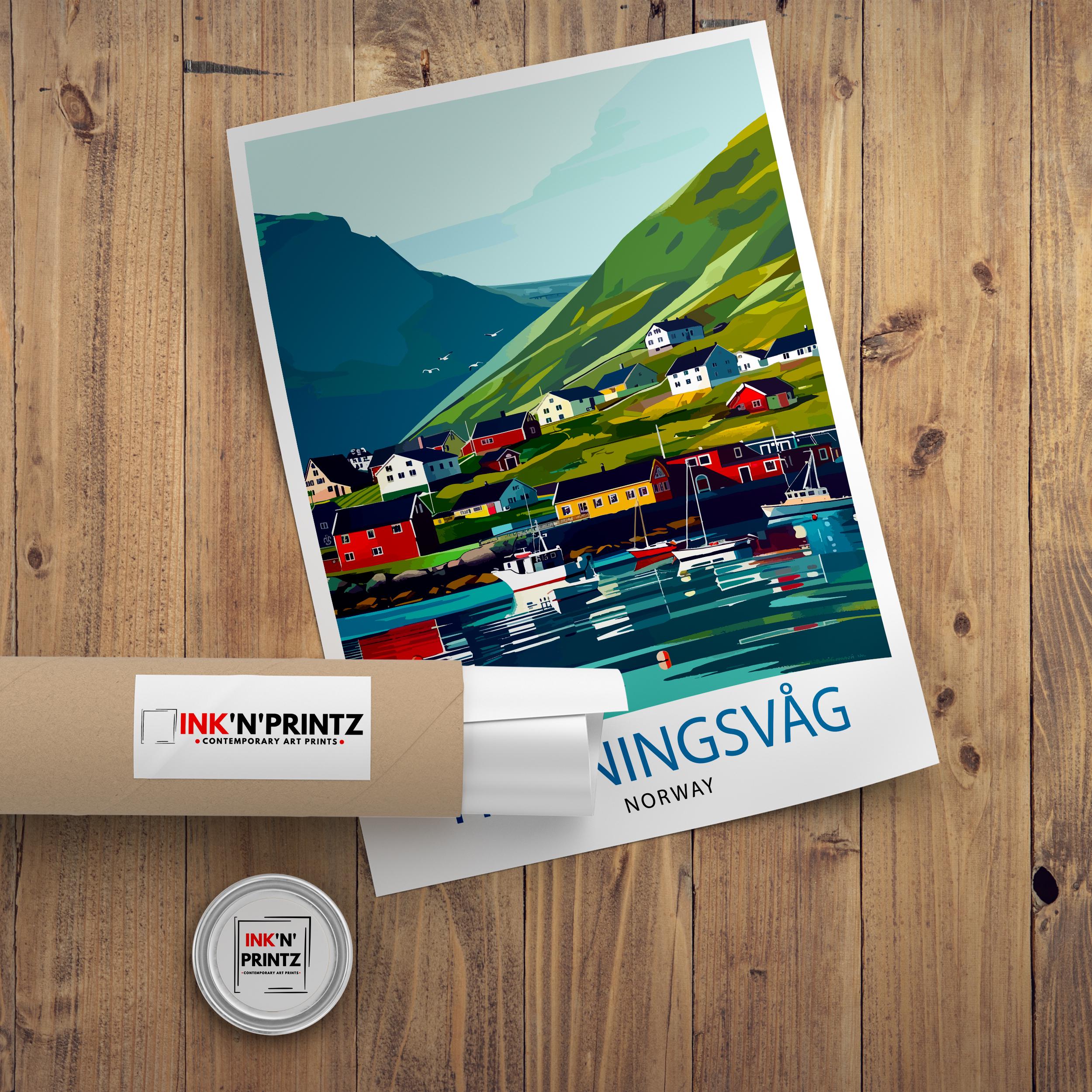 Honningsvåg Norway Travel Print Wall Decor Wall Art Honningsvåg Wall Hanging Home Décor Honningsvåg Gift Art Lovers Norwegian Art Lover Gift