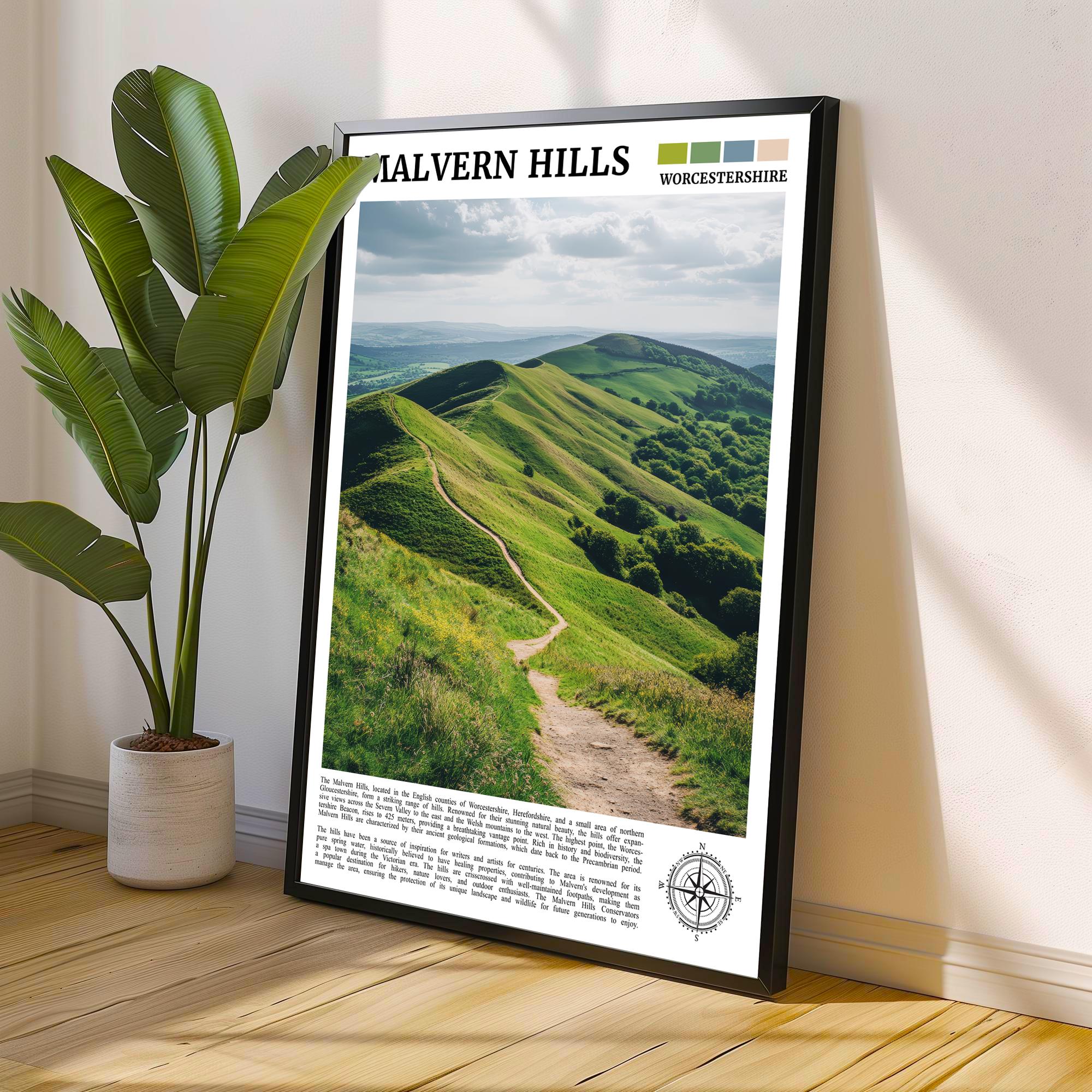 Malvern Hills England Travel Print Wall Decor Wall Art Malvern Hills Wall Hanging Home Décor Malvern Hills Gift Art Lovers British Art Lover