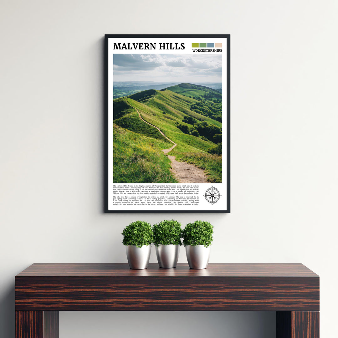 Malvern Hills England Travel Print Wall Decor Wall Art Malvern Hills Wall Hanging Home Décor Malvern Hills Gift Art Lovers British Art Lover