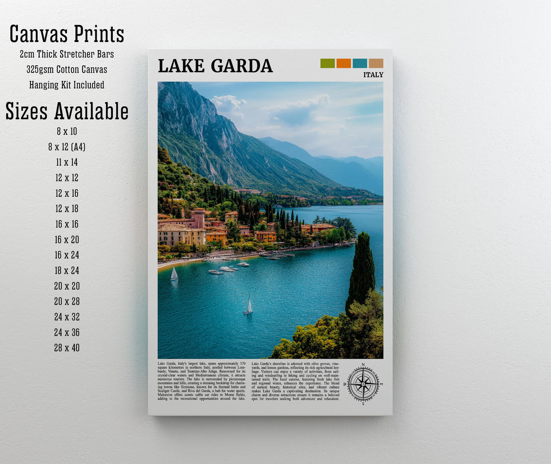 Lake Garda Italy Travel Print Wall Decor Wall Art Lake Garda Wall Hanging Home Décor Lake Garda Gift Art Lovers Italian Art Lover Gift Print