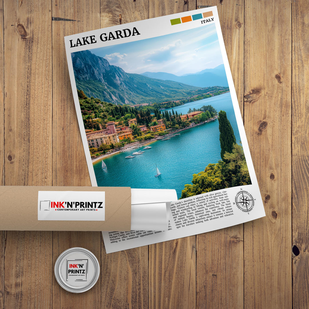 Lake Garda Italy Travel Poster