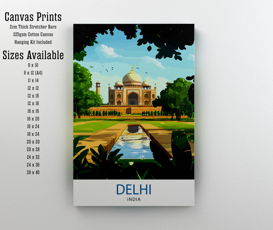 Delhi India Travel Print Wall Decor Wall Art Delhi Wall Hanging Home Décor Delhi Gift Art Lovers Indian Art Lover Gift Print Art