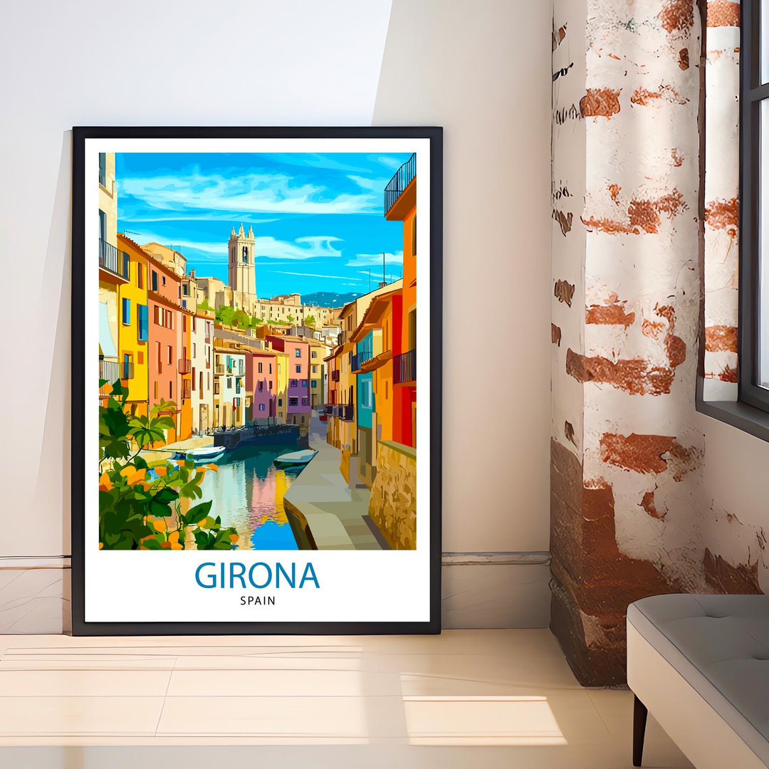 Girona Spain Travel Print Wall Decor Wall Art Girona Wall Hanging Home Décor Girona Gift Art Lovers Spanish Art Lover Gift Print Art