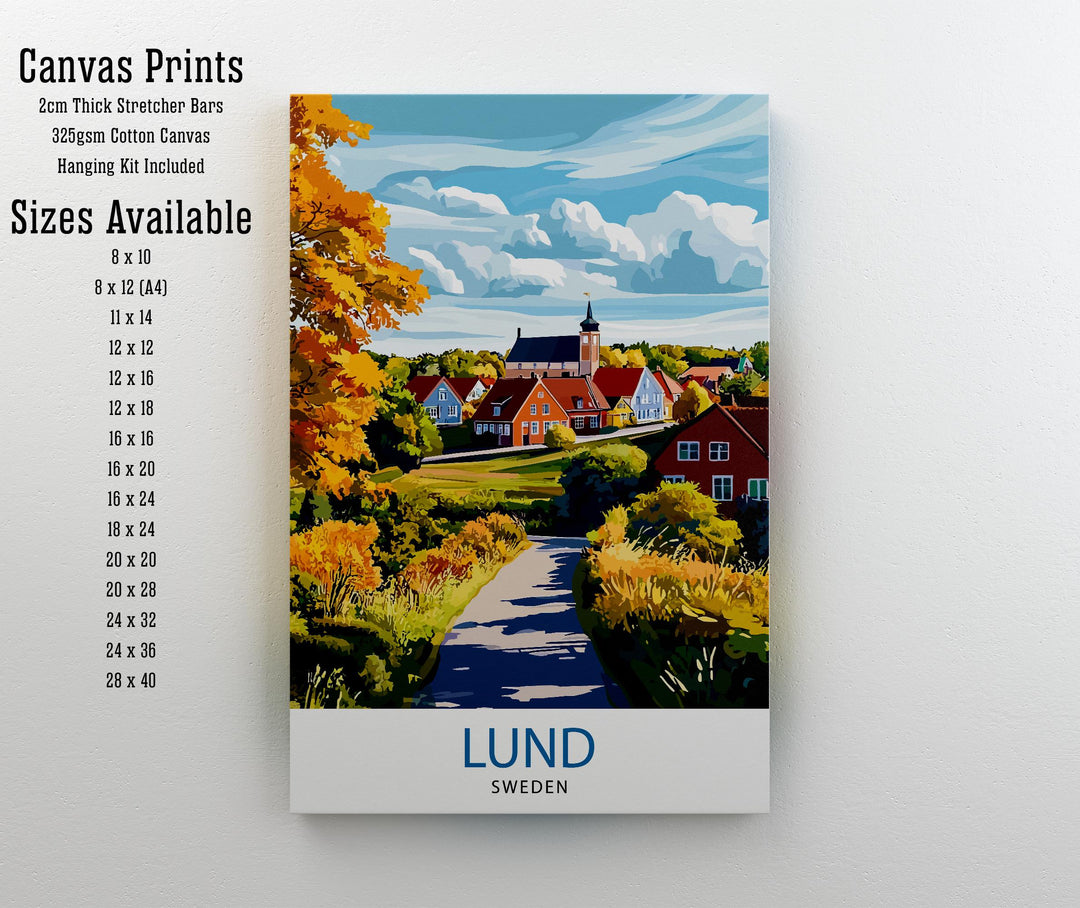 Lund Sweden Travel Poster