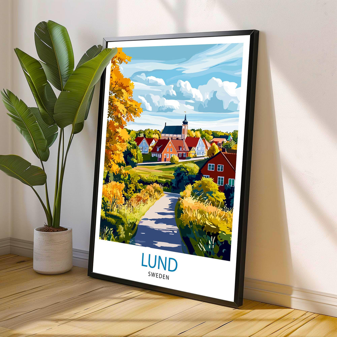 Lund Sweden Travel Poster