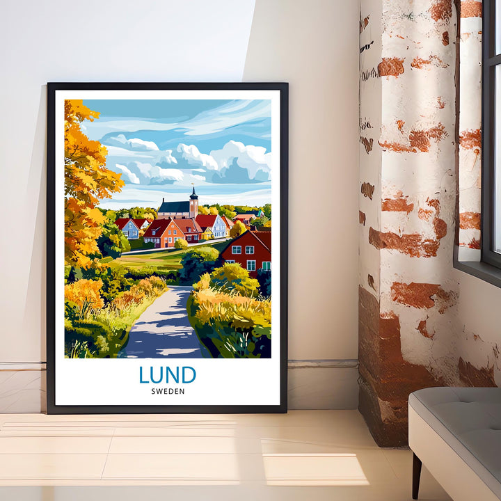 Lund Sweden Travel Poster