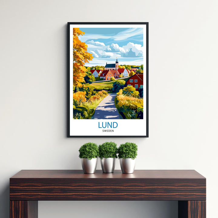 Lund Sweden Travel Poster