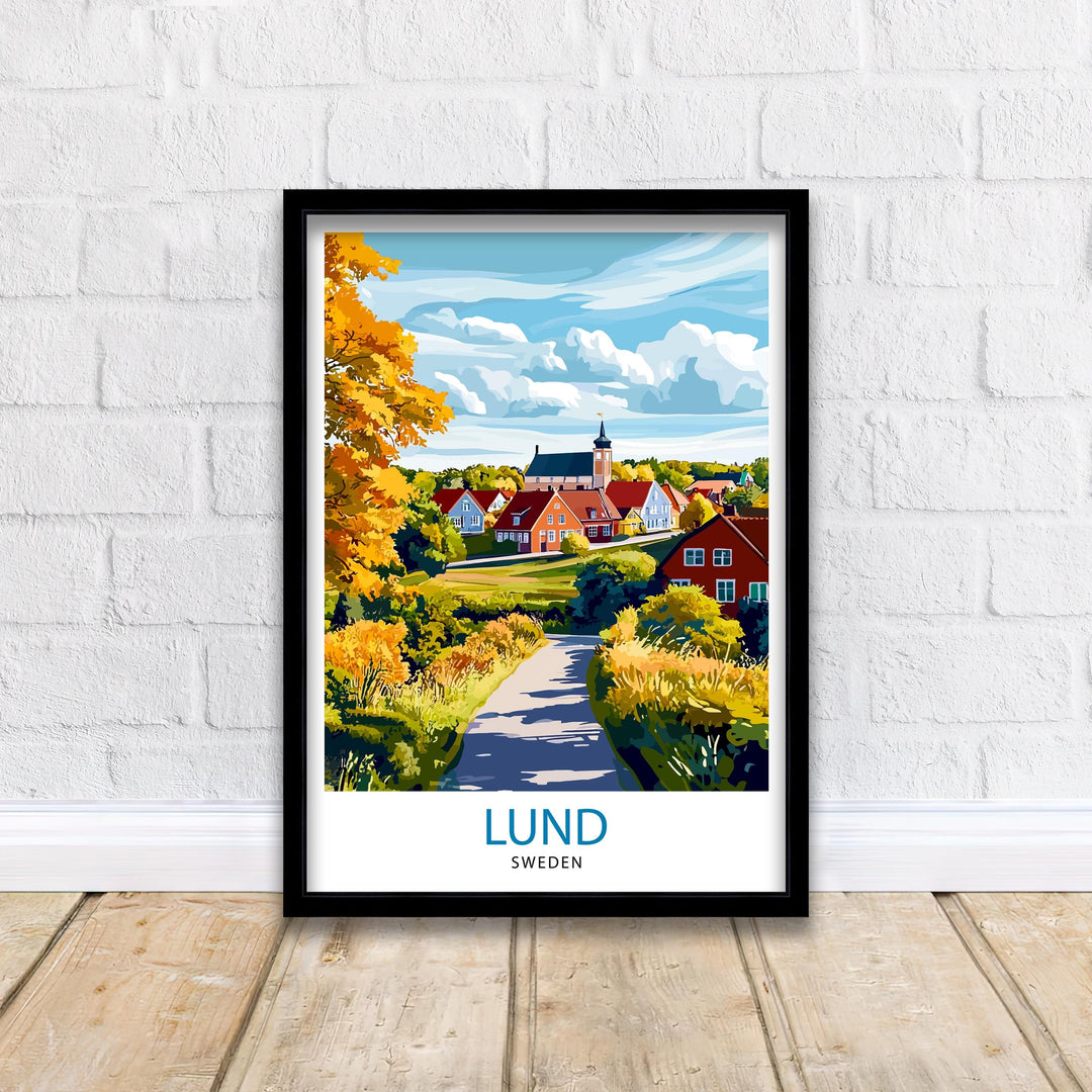 Lund Sweden Travel Poster