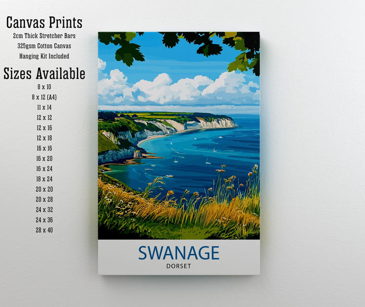 Swanage Dorset Travel Print Wall Decor Wall Art Swanage Wall Hanging Home Décor Swanage Gift Art Lovers English Art Lover Gift Print Art