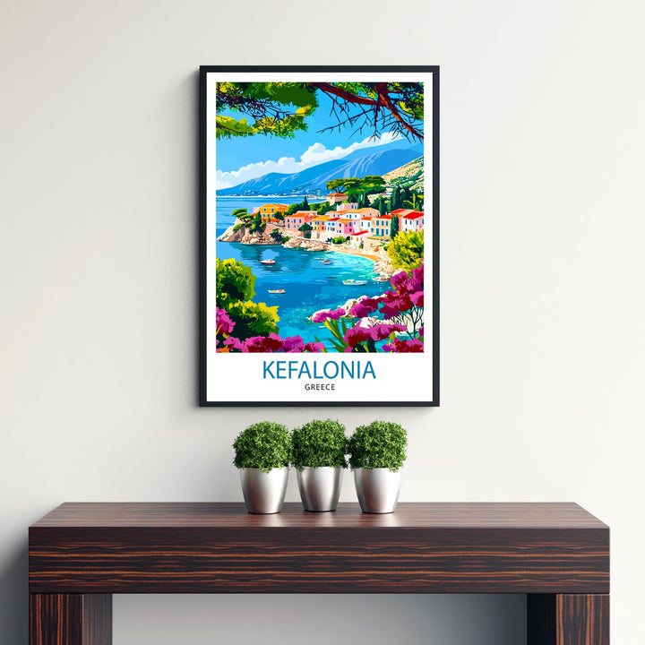 Kefalonia Greece Travel Print Wall Decor Wall Art Kefalonia Wall Hanging Home Décor Kefalonia Gift Art Lovers Greek Art Lover Gift Print Art