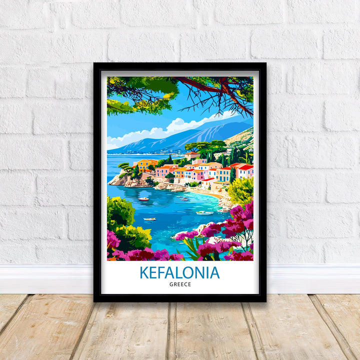 Kefalonia Greece Travel Print Wall Decor Wall Art Kefalonia Wall Hanging Home Décor Kefalonia Gift Art Lovers Greek Art Lover Gift Print Art