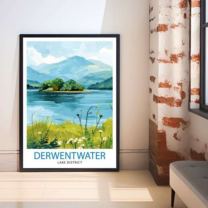 Derwentwater Lake District Travel Print Wall Decor Wall Art Derwentwater Wall Hanging Home Décor Derwentwater Gift Art Lovers UK Art