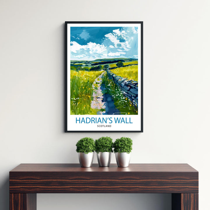 Hadrian's Wall England Travel Poster