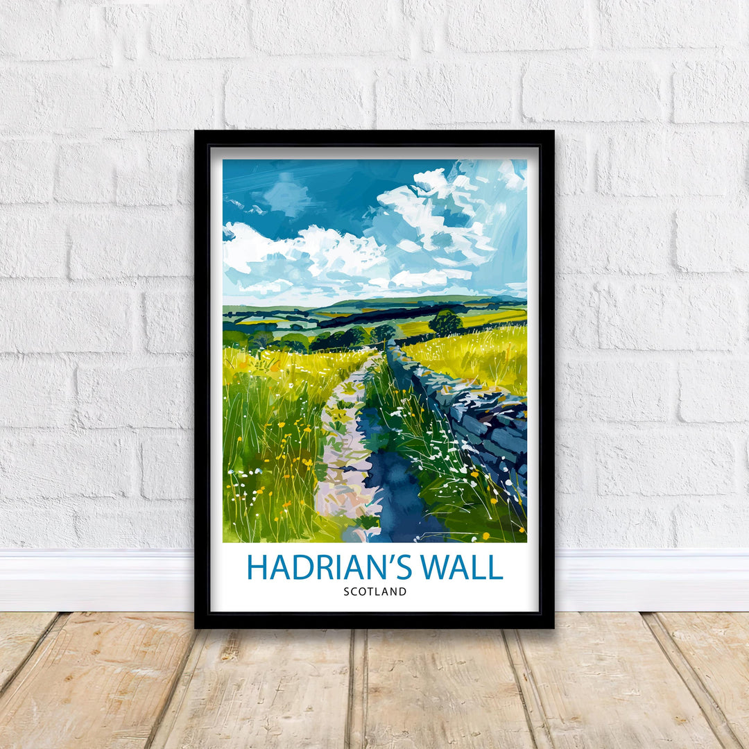 Hadrian's Wall England Travel Poster