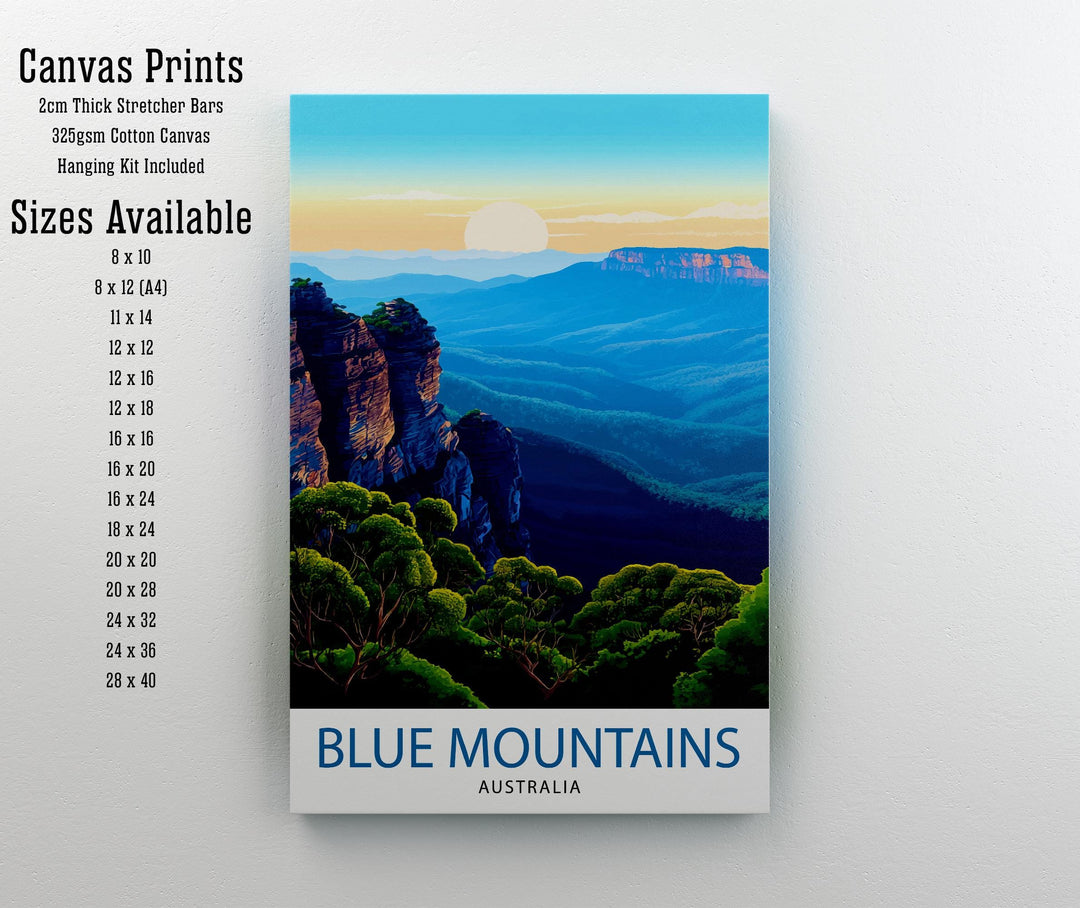 Blue Mountains Australia Travel Print Wall Decor Wall Art Blue Mountains Wall Hanging Home Décor Blue Mountains Gift Art Lovers Australian