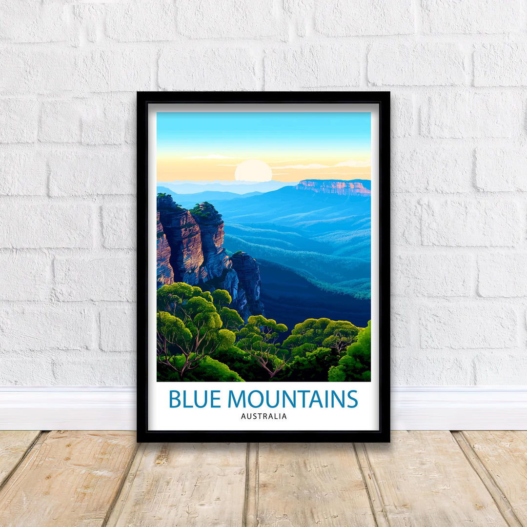 Blue Mountains Australia Travel Print Wall Decor Wall Art Blue Mountains Wall Hanging Home Décor Blue Mountains Gift Art Lovers Australian