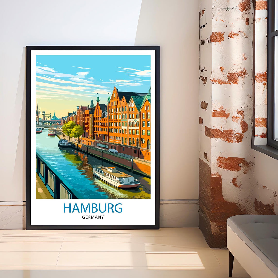 Hamburg Germany Travel Print Wall Decor Wall Art Hamburg Wall Hanging Home Décor Hamburg Gift Art Lovers German Art Lover Gift Print Art