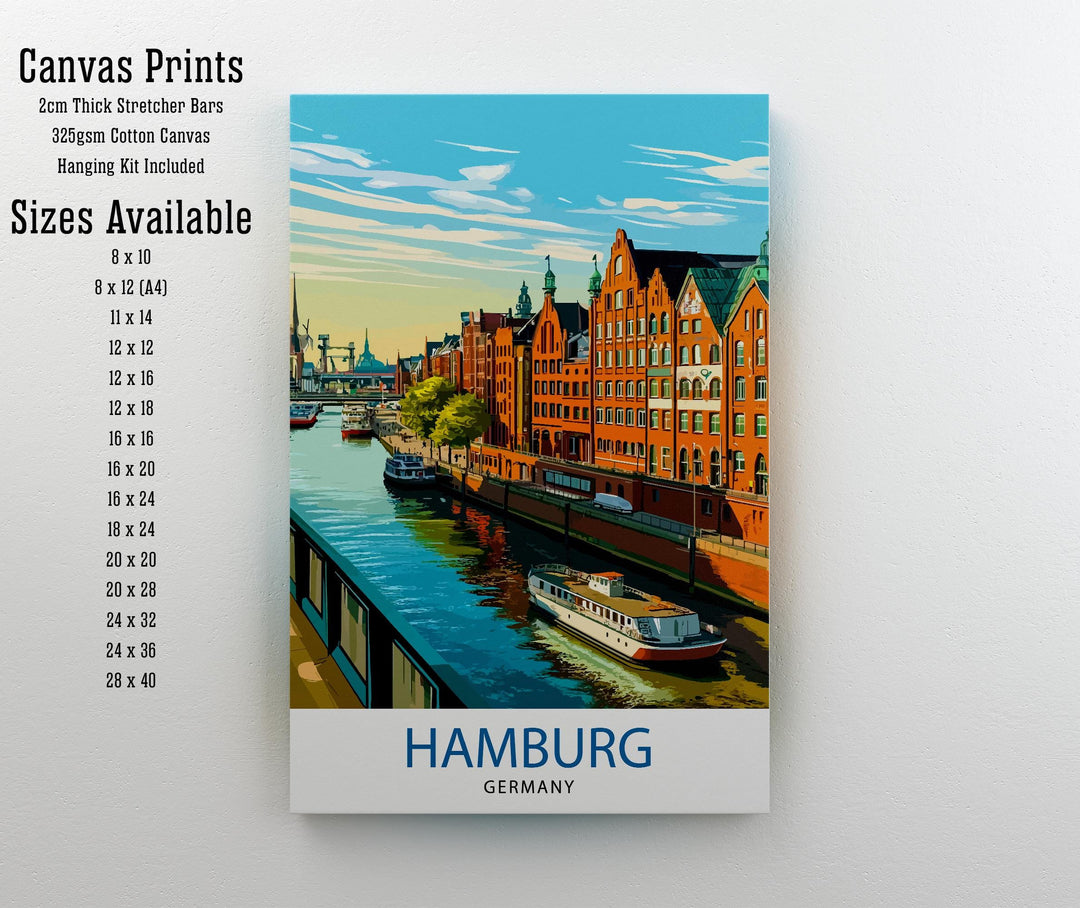 Hamburg Germany Travel Print Wall Decor Wall Art Hamburg Wall Hanging Home Décor Hamburg Gift Art Lovers German Art Lover Gift Print Art