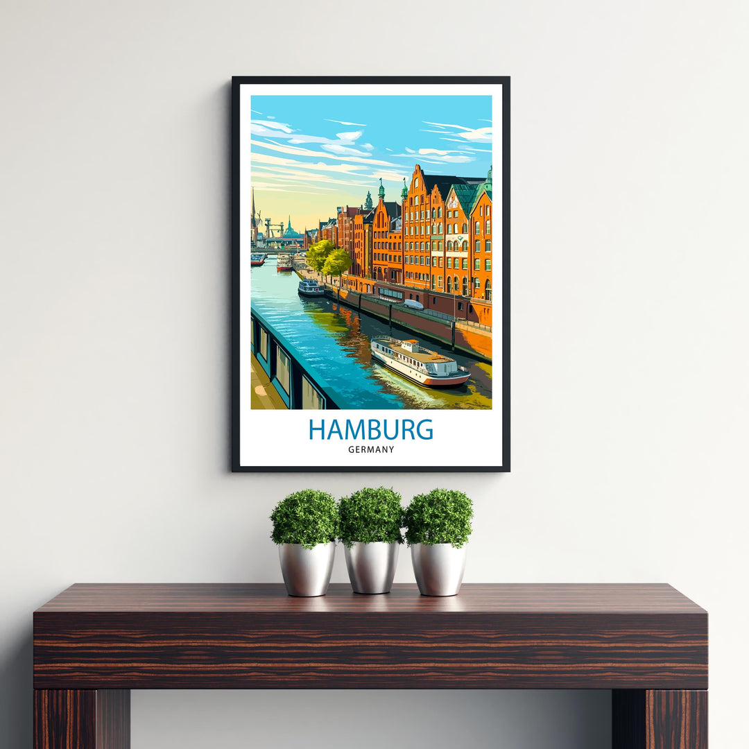 Hamburg Germany Travel Print Wall Decor Wall Art Hamburg Wall Hanging Home Décor Hamburg Gift Art Lovers German Art Lover Gift Print Art