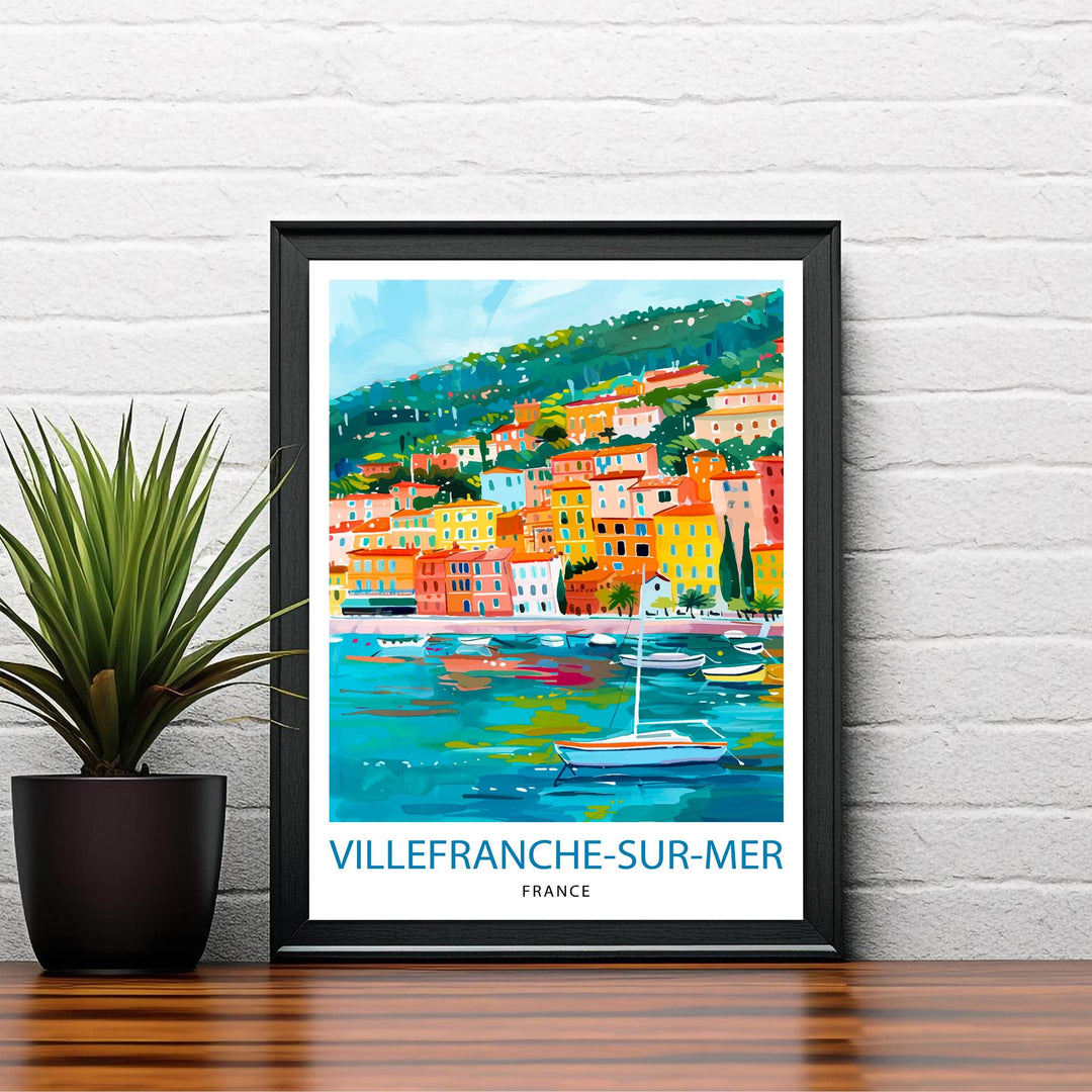 Villefranche-sur-Mer French Riviera Travel Print Wall Decor Wall Art Villefranche Wall Hanging Home Décor Villefranche Gift Art