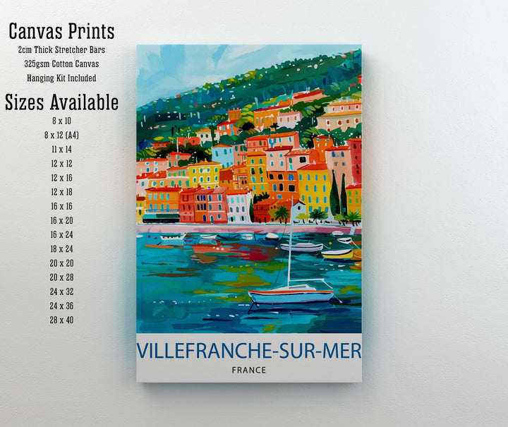 Villefranche-sur-Mer French Riviera Travel Print Wall Decor Wall Art Villefranche Wall Hanging Home Décor Villefranche Gift Art