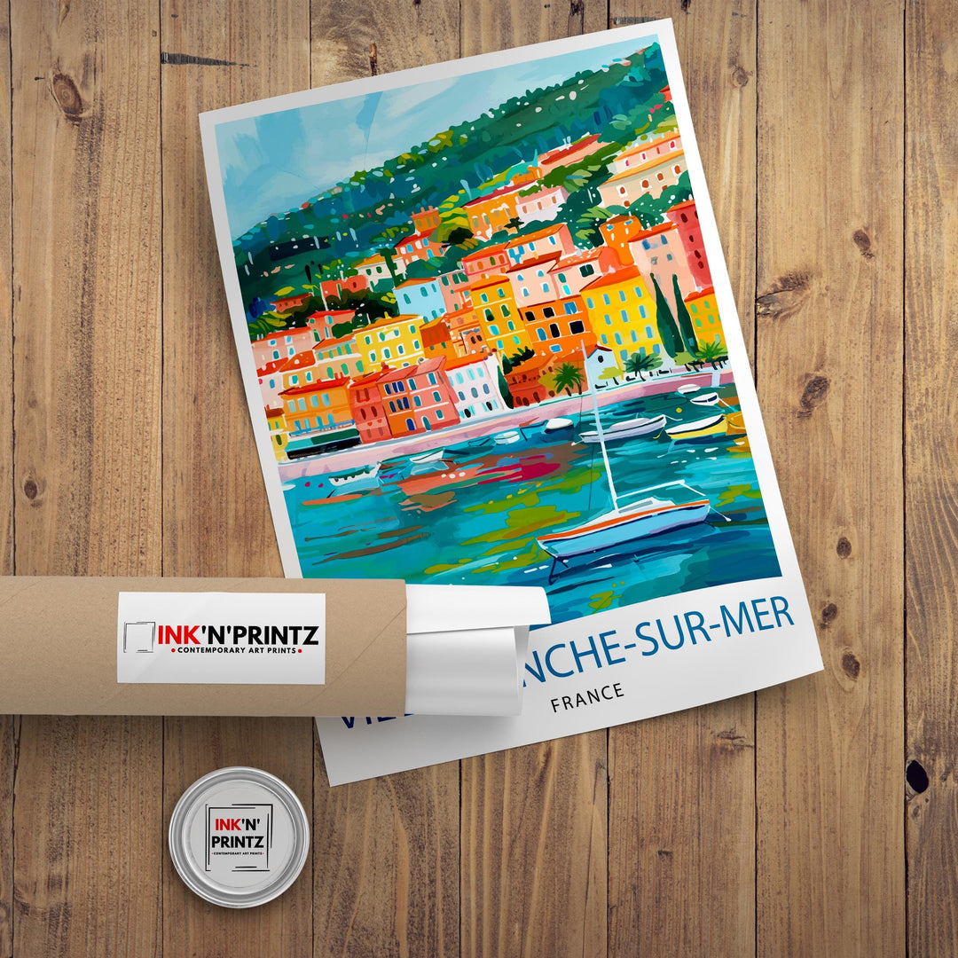 Villefranche-sur-Mer French Riviera Travel Print Wall Decor Wall Art Villefranche Wall Hanging Home Décor Villefranche Gift Art