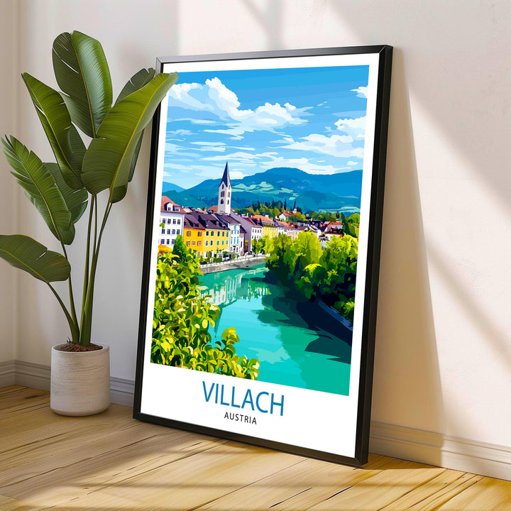 Villach Austria Travel Print Wall Decor Wall Art Villach Wall Hanging Home Décor Villach Gift Art Lovers Austrian Art Lover Gift Print Art