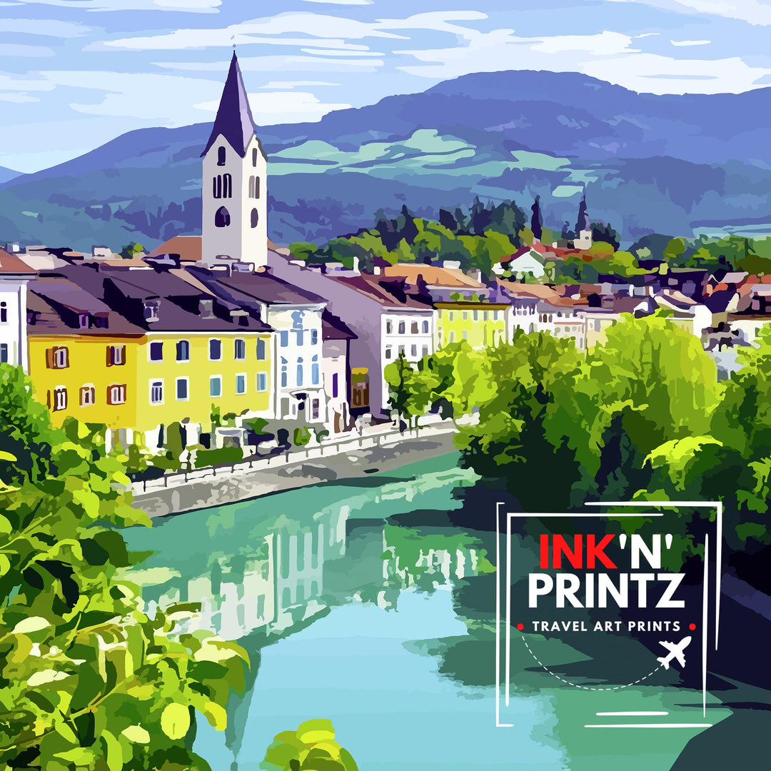 Villach Austria Travel Print Wall Decor Wall Art Villach Wall Hanging Home Décor Villach Gift Art Lovers Austrian Art Lover Gift Print Art