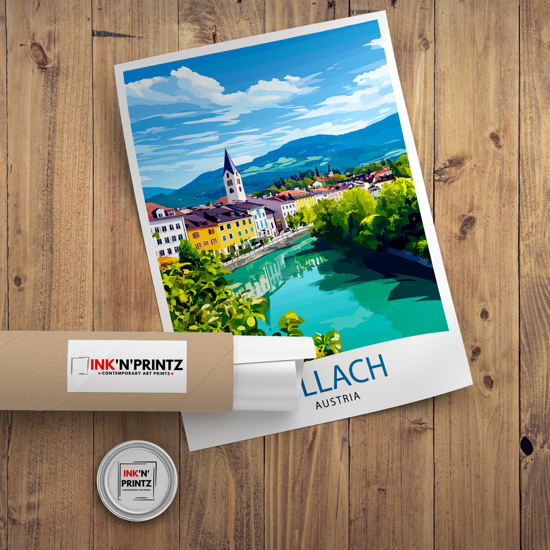 Villach Austria Travel Print Wall Decor Wall Art Villach Wall Hanging Home Décor Villach Gift Art Lovers Austrian Art Lover Gift Print Art