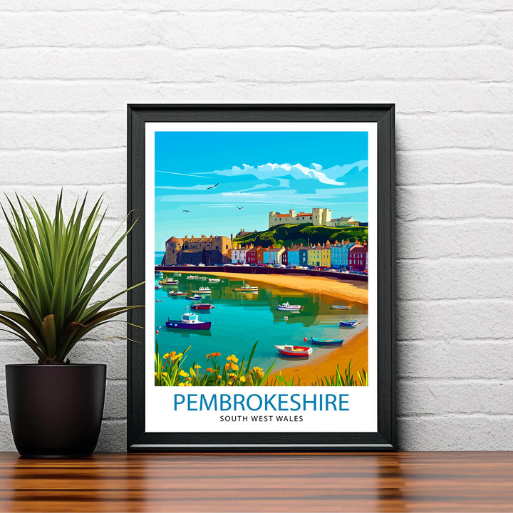 Pembrokeshire Wales Travel Poster