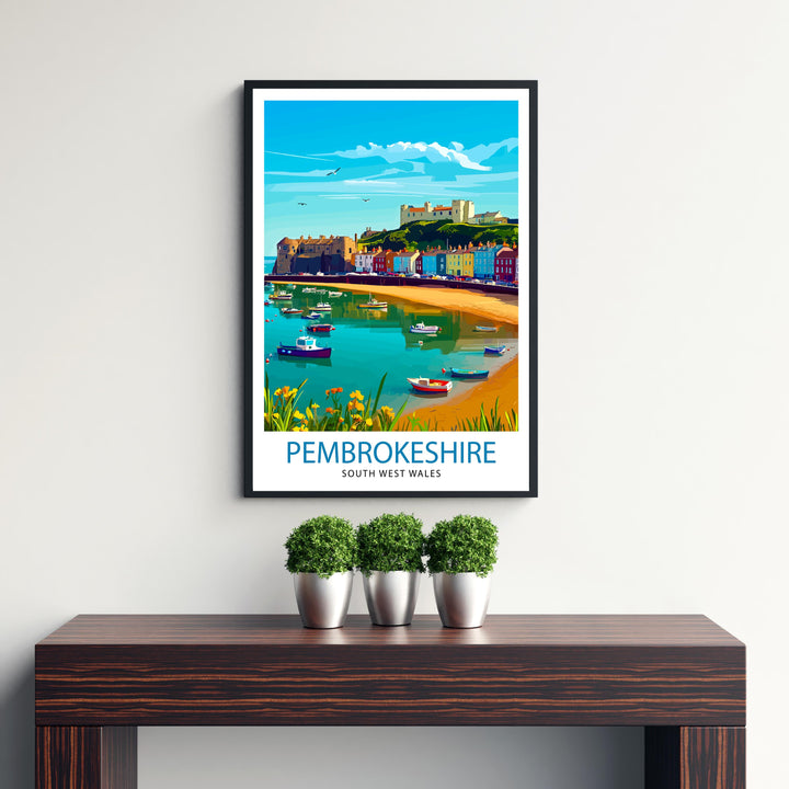 Pembrokeshire Wales Travel Poster