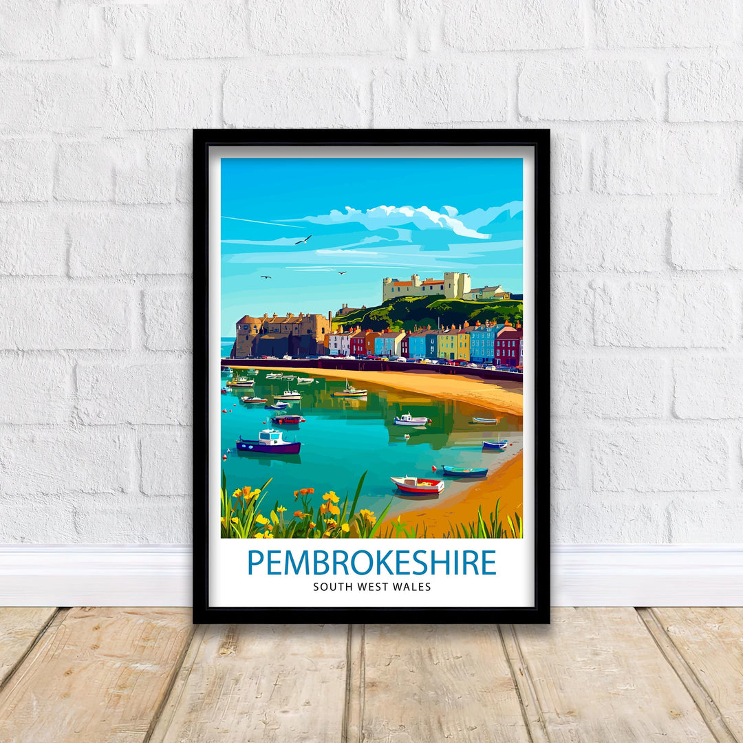 Pembrokeshire Wales Travel Poster