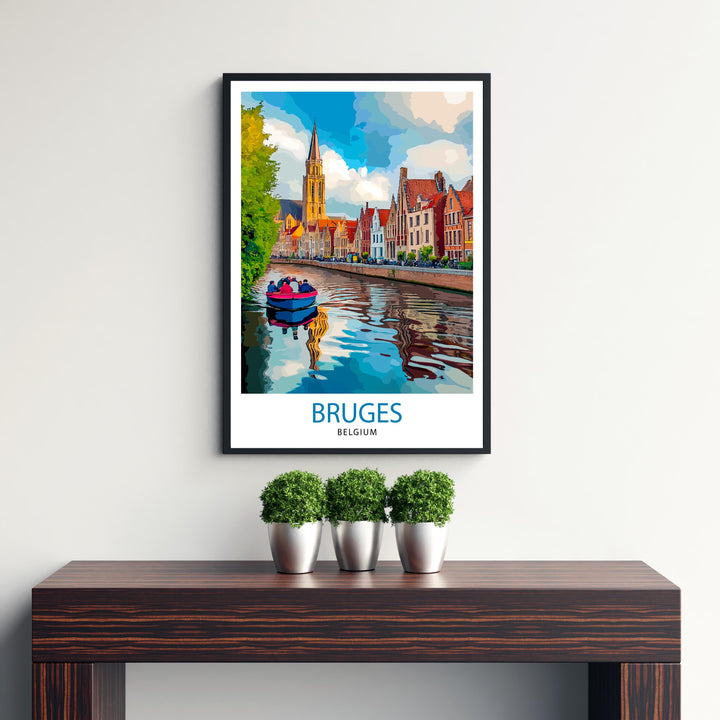 Bruges Belgium Travel Print Wall Decor Wall Art Bruges Wall Hanging Home Décor Bruges Gift Art Lovers Belgian Art Lover Gift Print Art