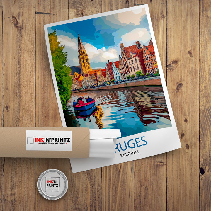 Bruges Belgium Travel Poster