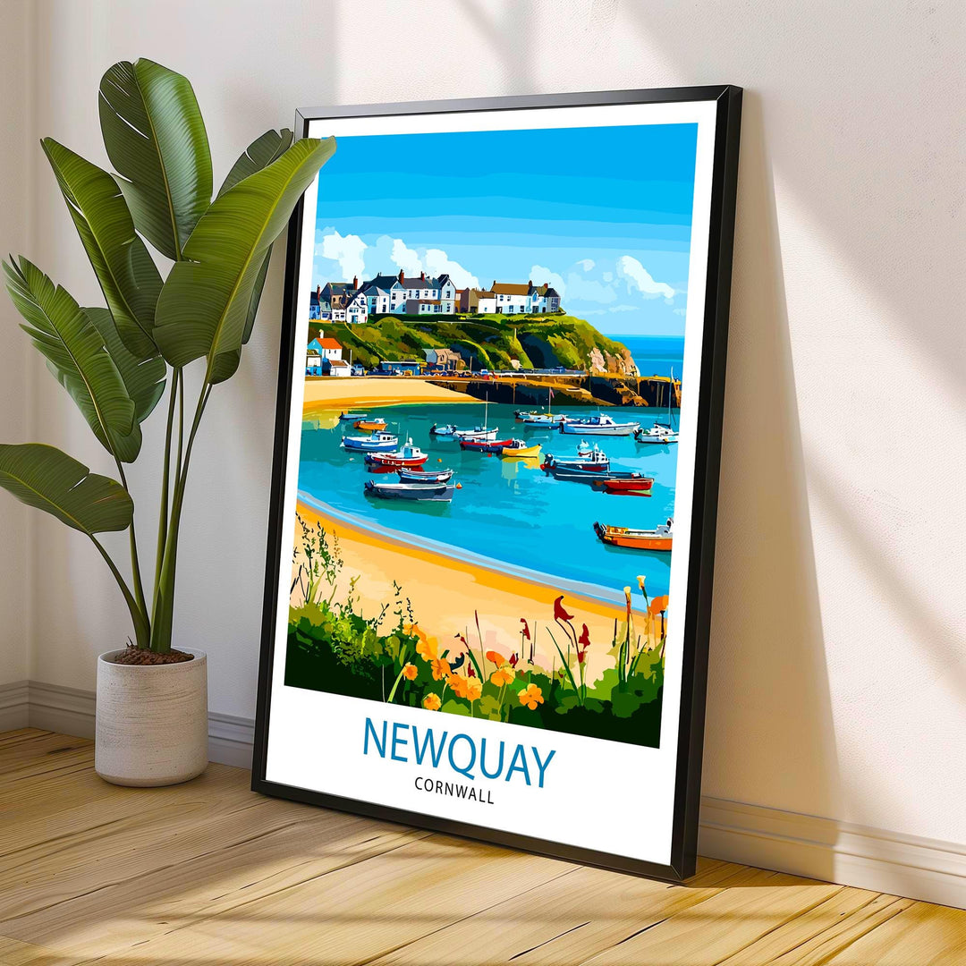 Newquay Cornwall Travel Poster