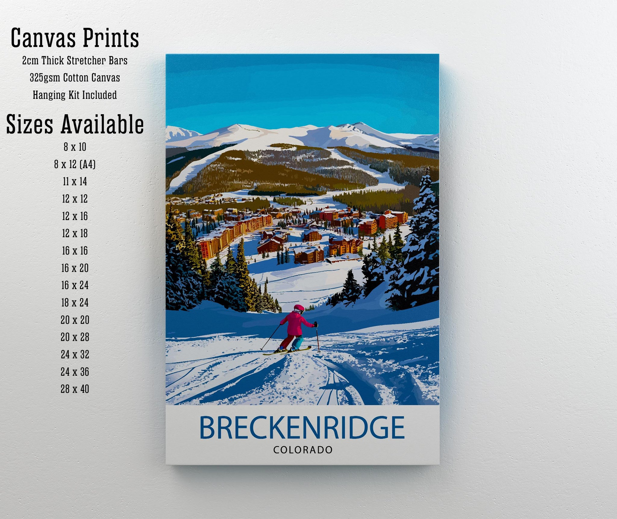 Breckenridge Colorado Travel Print Wall Decor Wall Art Breckenridge Wall Hanging Home Décor Breckenridge Gift Art Lovers American Art Lover