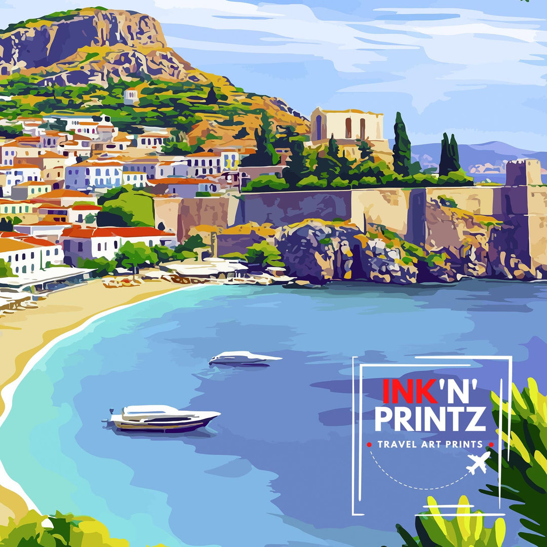 Rhodes Greece Travel Print Rhodes Island Wall Decor Rhodes Greece Poster Greek Island Travel Prints Rhodes Art Print Rhodes Illustration