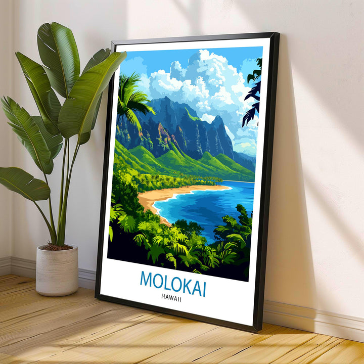 Molokai Hawaii Travel Print Wall Decor Wall Art Molokai Wall Hanging Home Décor Molokai Gift Art Lovers Hawaiian Art Lover Gift Print Art