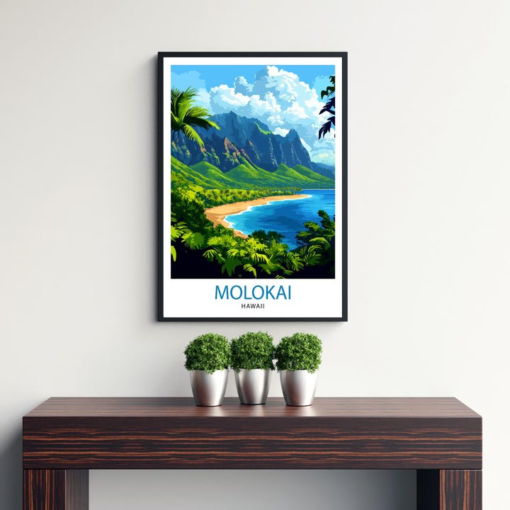 Molokai Hawaii Travel Print Wall Decor Wall Art Molokai Wall Hanging Home Décor Molokai Gift Art Lovers Hawaiian Art Lover Gift Print Art