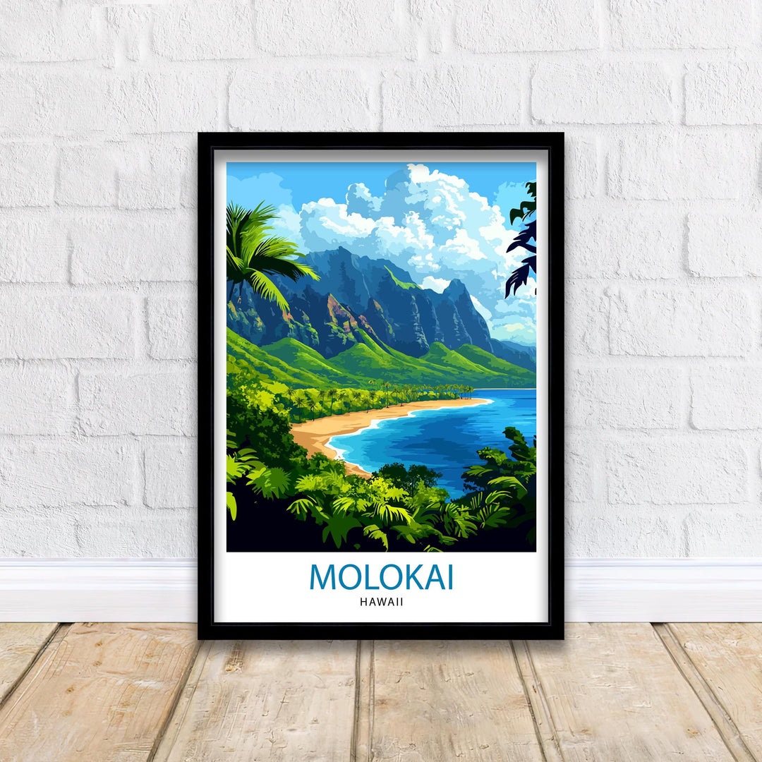 Molokai Hawaii Travel Print Wall Decor Wall Art Molokai Wall Hanging Home Décor Molokai Gift Art Lovers Hawaiian Art Lover Gift Print Art