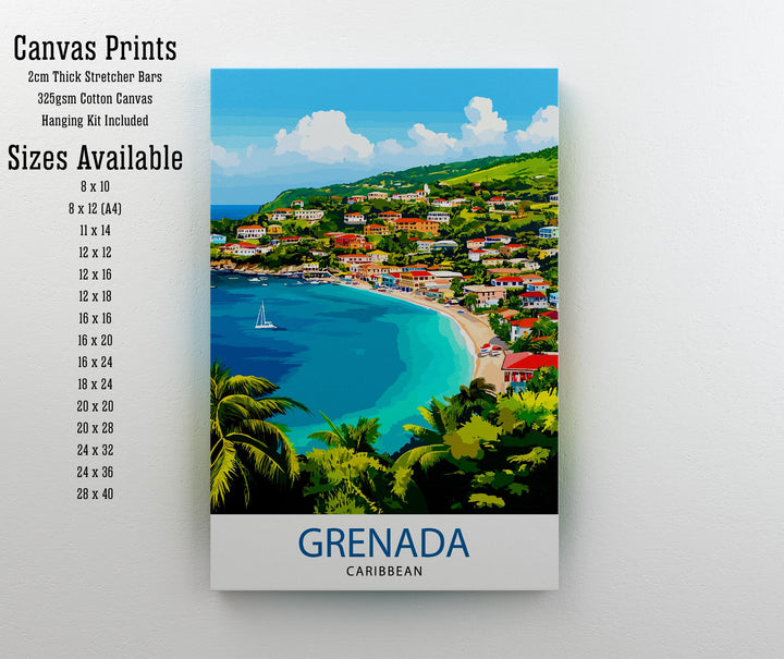 Grenada Caribbean Travel Print Wall Decor Wall Art Grenada Wall Hanging Home Décor Grenada Gift Art Lovers Caribbean Art Lover Gift