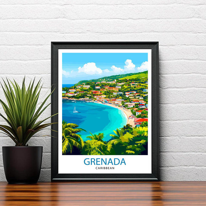 Grenada Caribbean Travel Print Wall Decor Wall Art Grenada Wall Hanging Home Décor Grenada Gift Art Lovers Caribbean Art Lover Gift