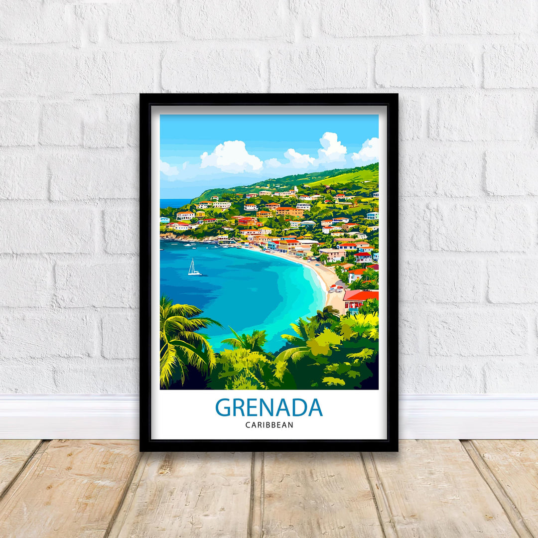 Grenada Caribbean Travel Print Wall Decor Wall Art Grenada Wall Hanging Home Décor Grenada Gift Art Lovers Caribbean Art Lover Gift