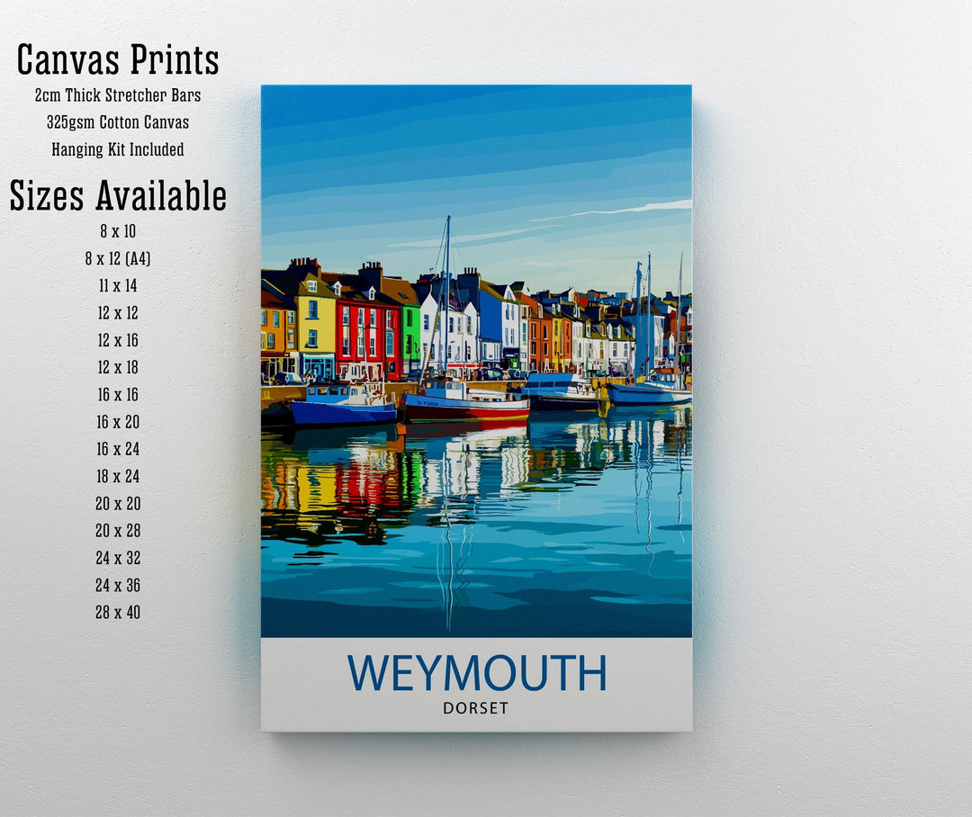 Weymouth Dorset Travel Print Wall Decor Wall Art Weymouth Wall Hanging Home Décor Weymouth Gift Art Lovers British Art Lover Gift Print Art