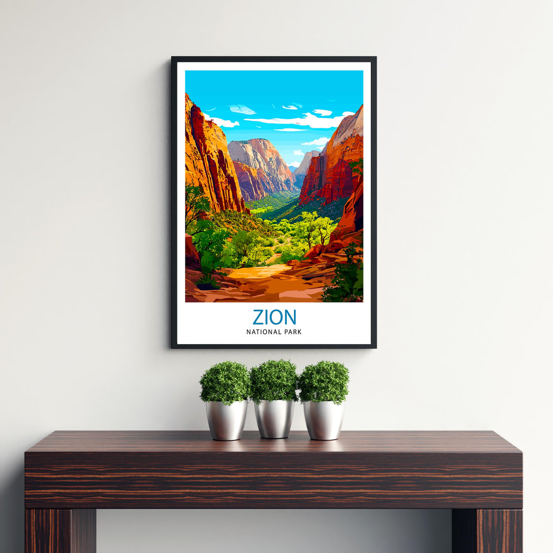 Zion National Park Utah Travel Print Wall Decor Wall Art Zion Wall Hanging Home Décor Zion Gift Art Lovers American Art Lover Gift Print Art