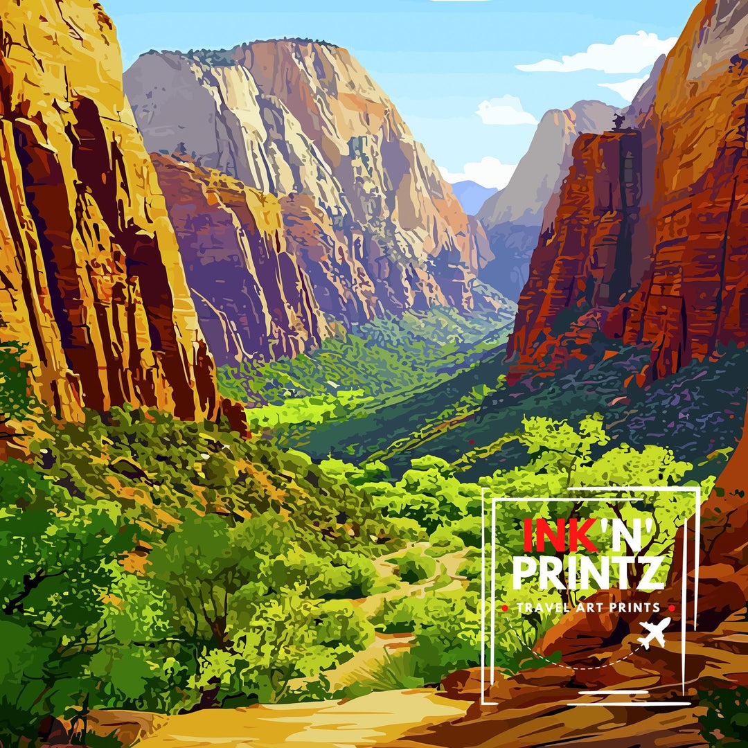 Zion National Park Utah Travel Poster