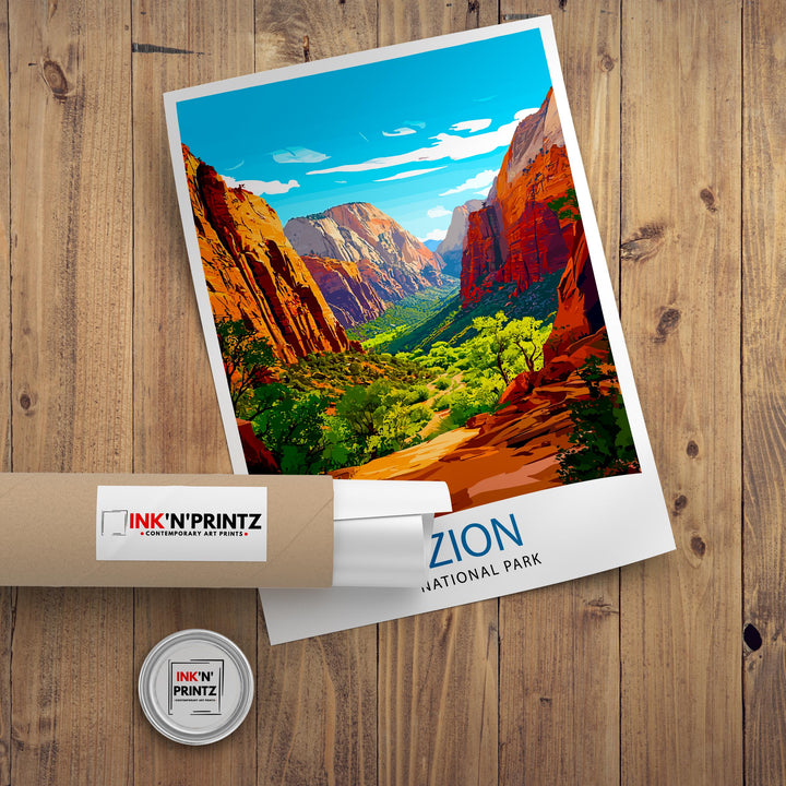 Zion National Park Utah Travel Poster