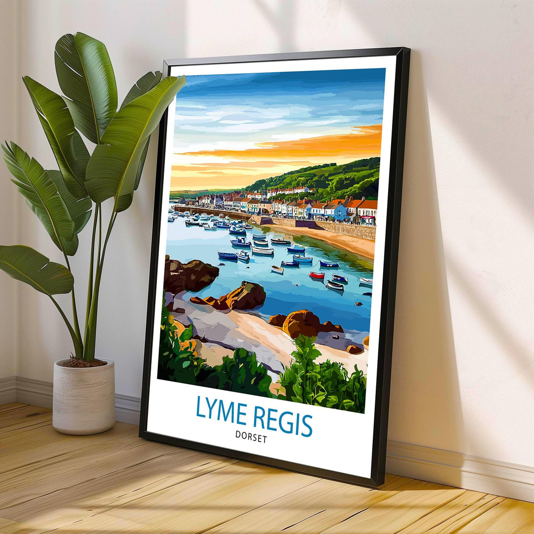 Lyme Regis Dorset Travel Print Wall Decor Wall Art Lyme Regis Wall Hanging Home Décor Lyme Regis Gift Art Lovers British Art Lover Gift