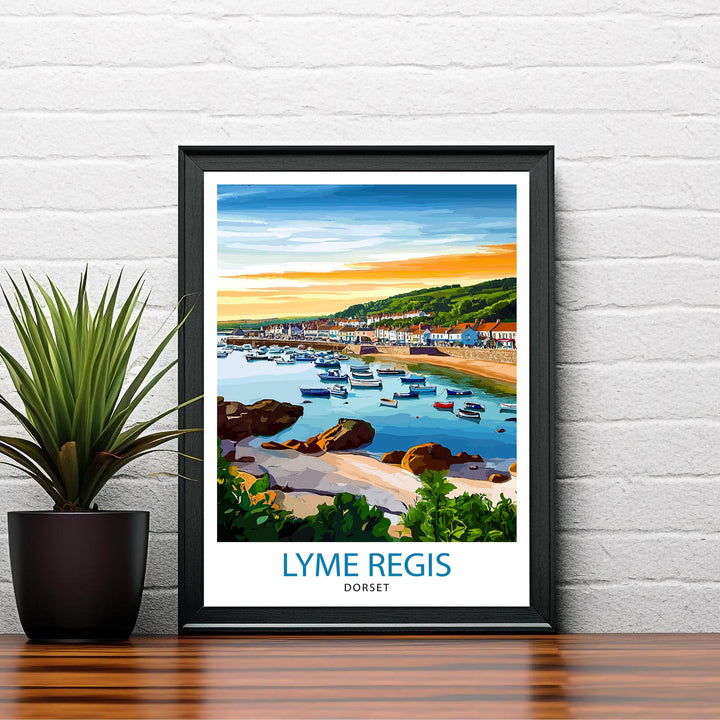 Lyme Regis Dorset Travel Print Wall Decor Wall Art Lyme Regis Wall Hanging Home Décor Lyme Regis Gift Art Lovers British Art Lover Gift